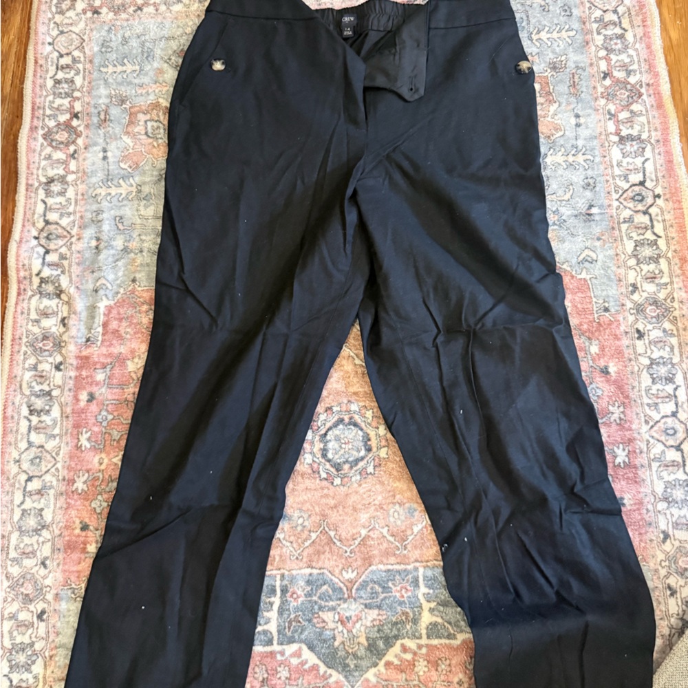 J. Crew Factory Black Cropped Wide-Leg Ankle Pants